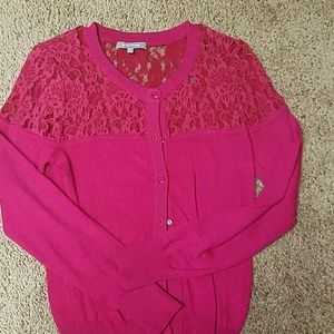 Lace shoulder cardigan